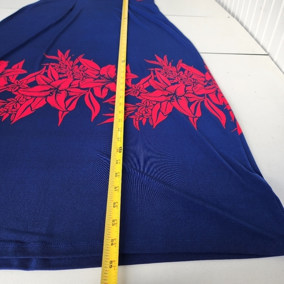 Tommy Bahama Flower Of Pisa Maxi Dress Island Navy Blue Red Stretch Sleveless M - Picture 13 of 16